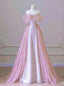 Sexy Pink Mermaid Tulle Sequins Off the Shoulder Prom Dress
