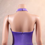 Sexy Purple Mermaid Prom Dresses Heavily Beading Women Evening Dresses Halter Neck