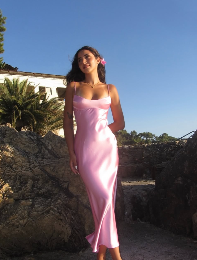 Pink Spaghetti Strap Long Classy Prom Dress