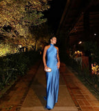 Sexy Sheath Blue Classy Evening Gown Classy Prom Party Dress