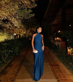 Sexy Sheath Blue Classy Evening Gown Classy Prom Party Dress