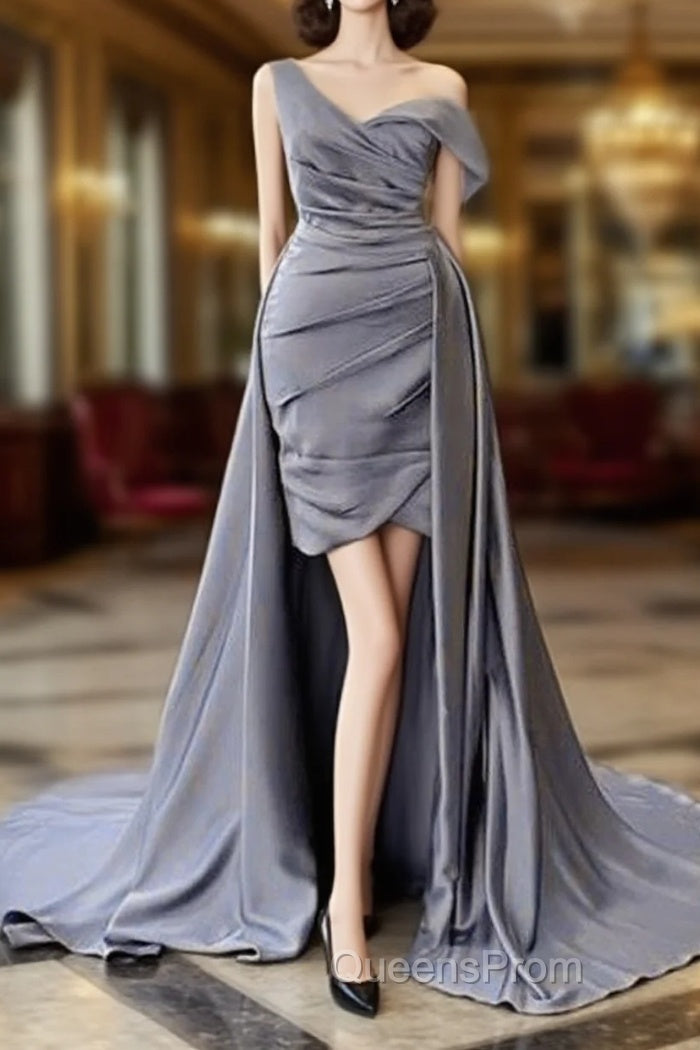 Sexy Sheath Column Satin Pleated Dress Main image