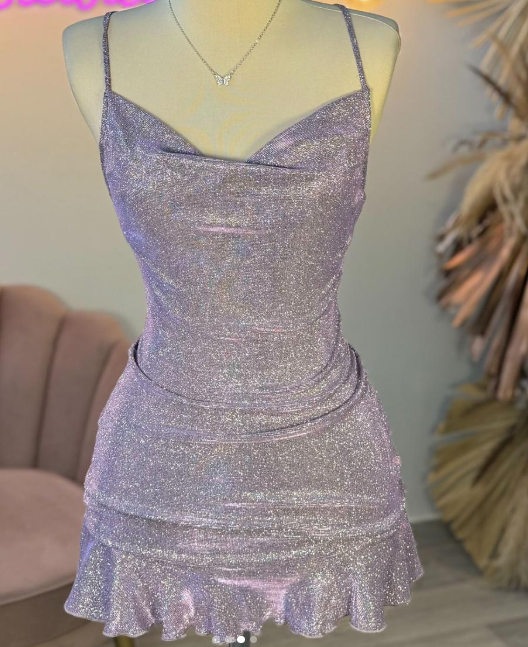 Sexy Sheath Halter Sequin Tight Grape Classy Homecoming Dress 8Th Grad Dance Graduation Dress Short Birthday Outfits Hoco Dress