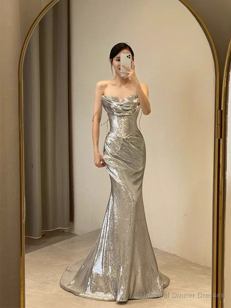 Sexy Mermaid Sequin Long Evening Dress Prom Dresses Birthday Outfits Main image