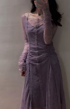 Sexy Sheath Off The Shoulder Grape Lace Beach Dress Women'S Vacation Dress Birthday Dress