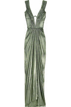 Sexy Sheath V Neckline Green Long Classy Prom Dress