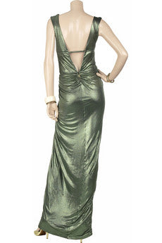 Sexy Sheath V Neckline Green Long Classy Prom Dress