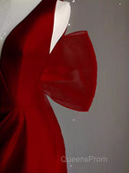Sexy Sheath V Neckline Long Senior Red Evening Prom Dress Formal Dress