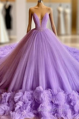 Sexy Spaghetti Straps Lavender Tulle Wedding Dress Beading Bodice