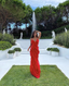 Red Backless Long Classy Prom Dress With Ruffle