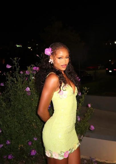 Sexy Suspender Yellow Sequin Hip 19Th Birthday Homecoming Dress Secondary image