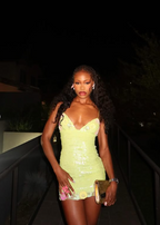 Sexy Suspender Yellow Sequin Hip 19Th Birthday Homecoming Dress