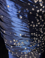 Sexy Sweetheart Sleeveless Mermaid Satin Long Navy Blue Classy Prom Dress