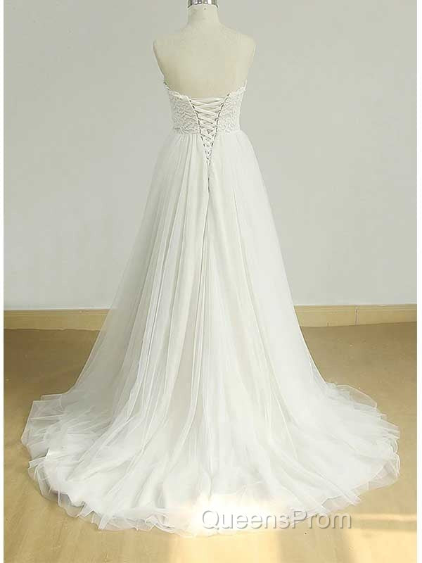 Sexy Sweetheat White Tulle Long Wedding Dress, Secondary image