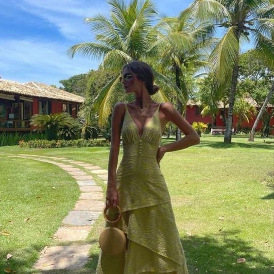 Sexy V Neckline Lace Bud Green Party Dress Long Birthday Dress