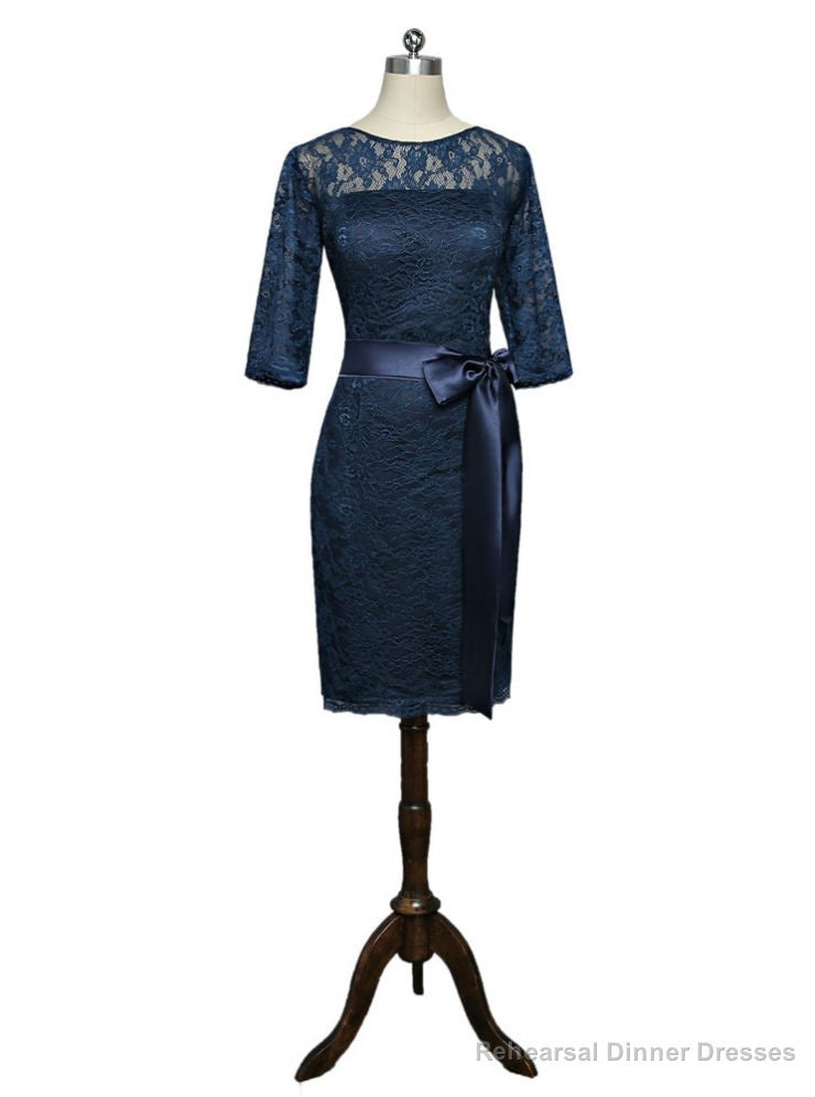Sheath 3/4 Sleeves Navy Blue Mother Of The Bride Dresses Main image