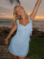 Sheath Chiffon V Neck Short Homecoming & Cocktail Dress with Ruffles