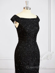 Sheath/Column Off-the-Shoulder Floor-Length Tulle Mother of the Bride Dress With Beading