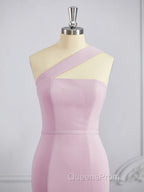 Sheath/Column One-Shoulder Floor-Length Stretch Crepe Bridesmaid Dress