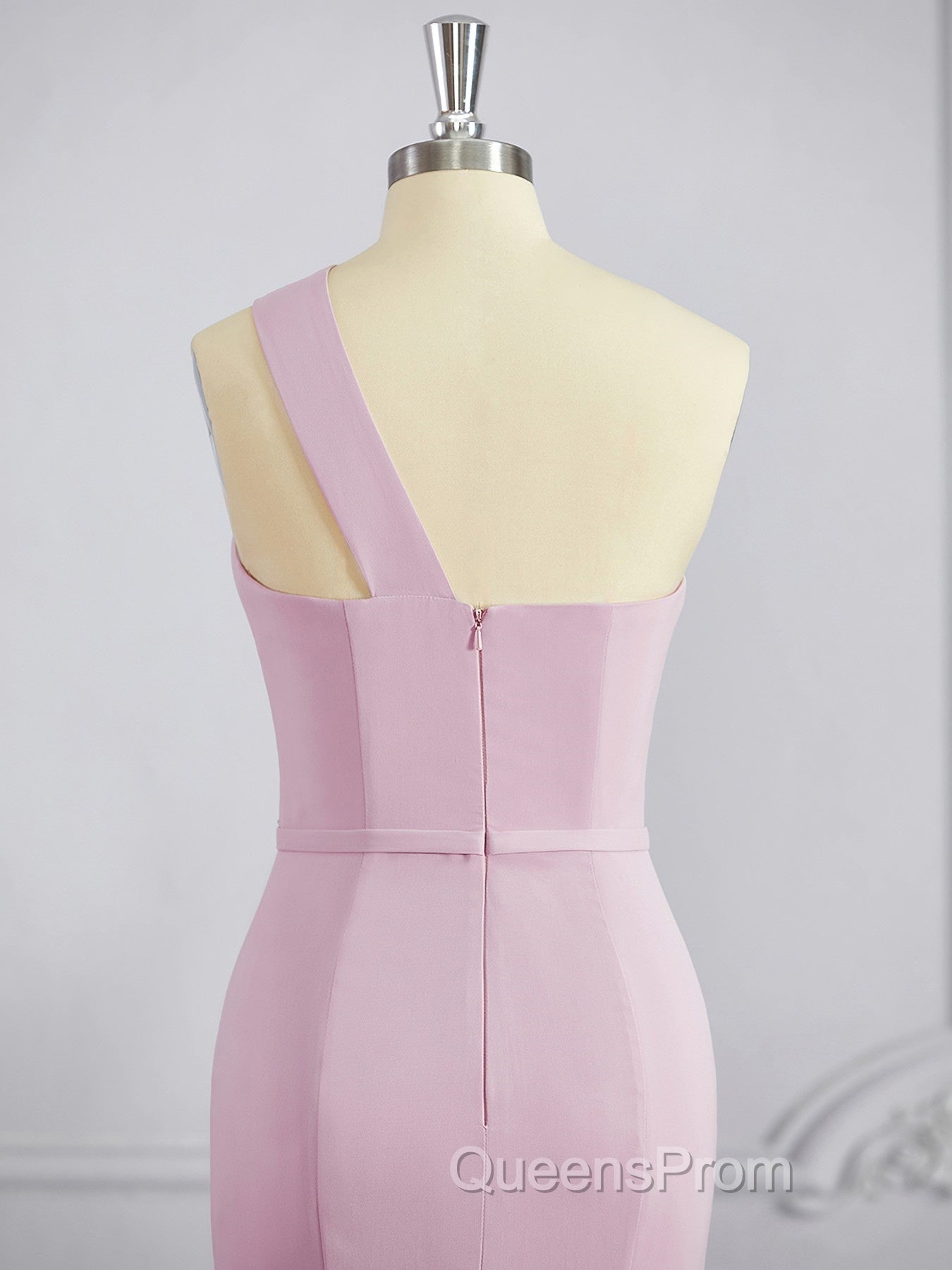 Sheath/Column One-Shoulder Floor-Length Stretch Crepe Bridesmaid Dress