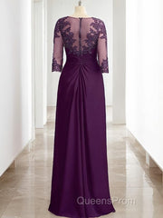 Sheath/Column Scoop Floor-Length Chiffon Mother of the Bride Dress With Lace
