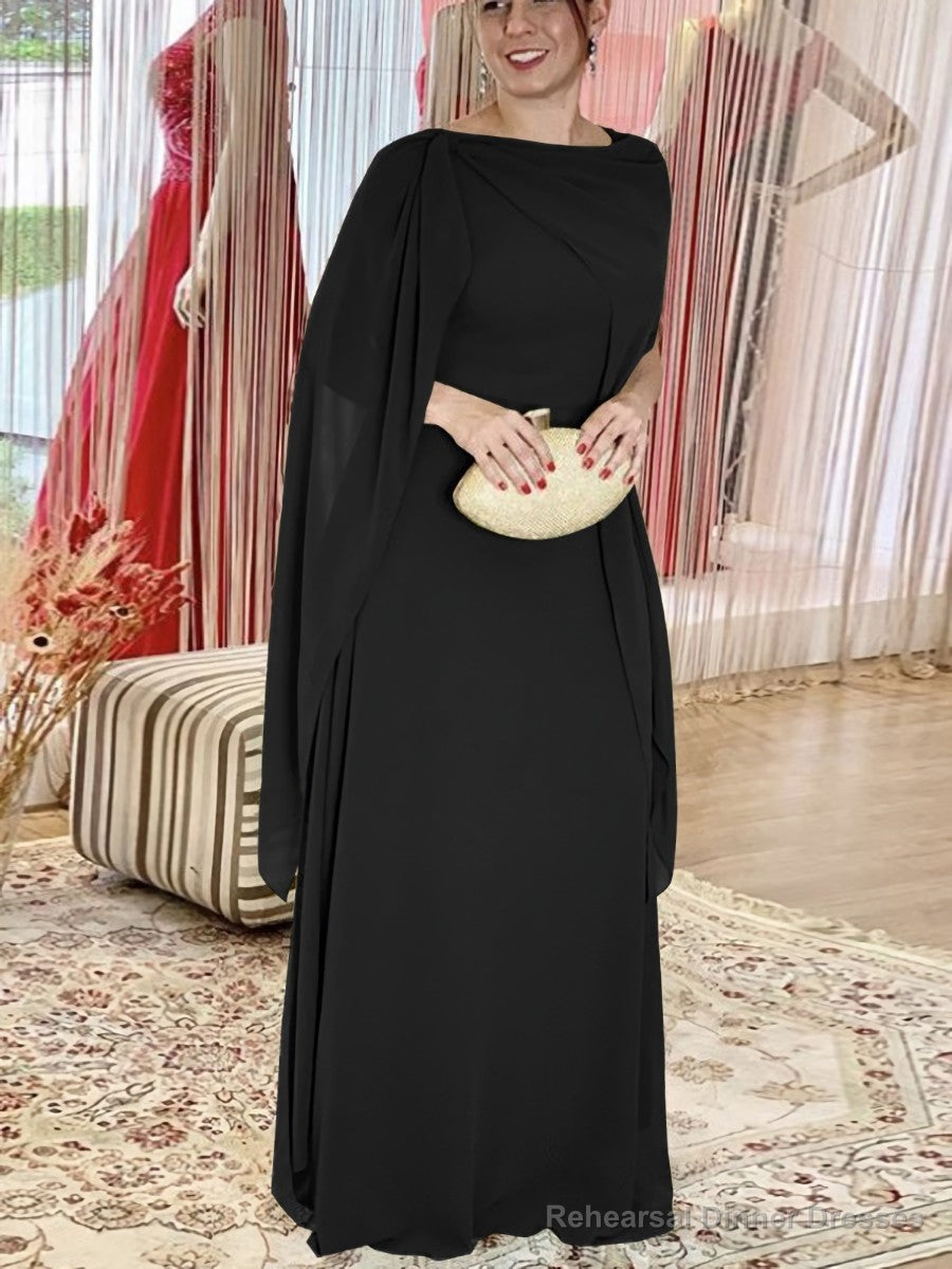 Sheath/Column Scoop Floor-Length Chiffon Mother of the Bride Dresses With Ruffles Secondary image
