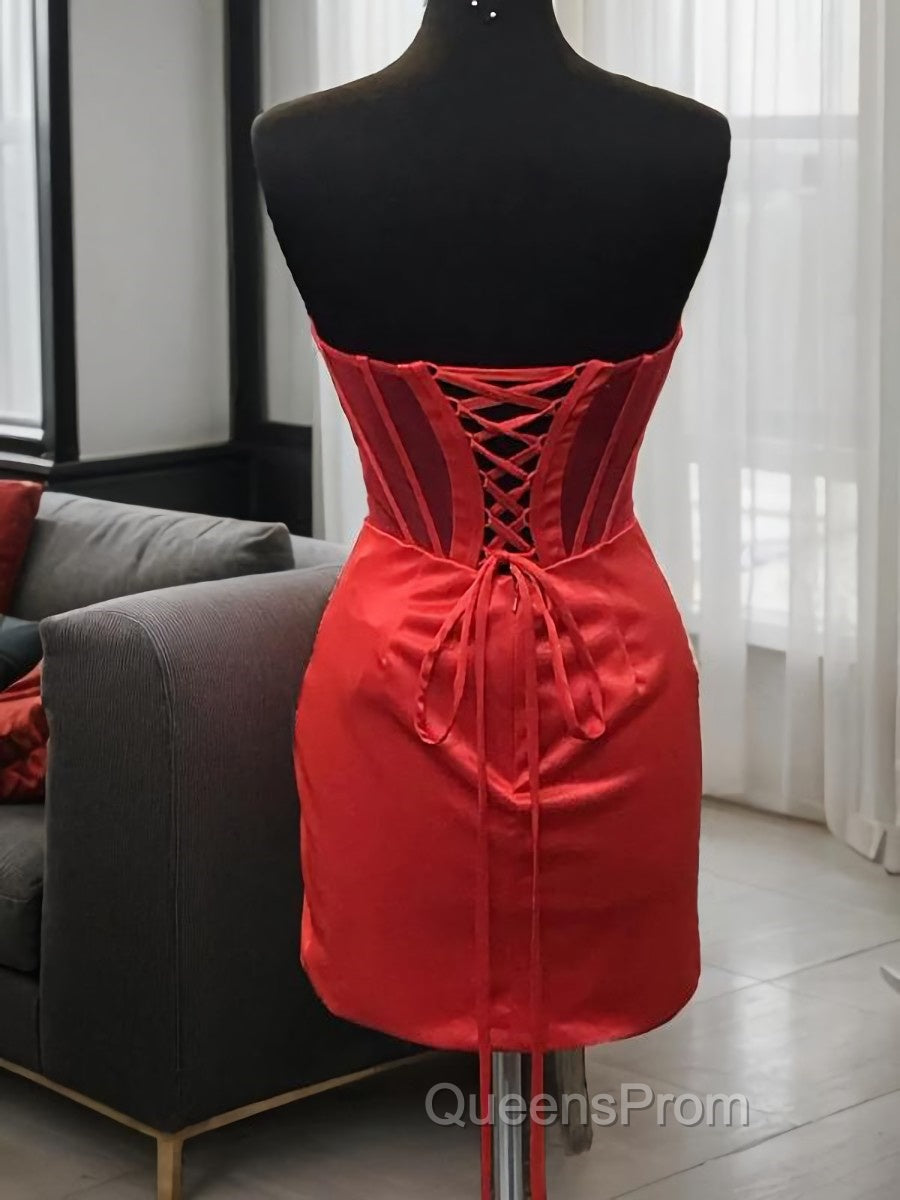 Sheath/Column Strapless Short/Mini Silk like Satin Homecoming Dress Secondary image