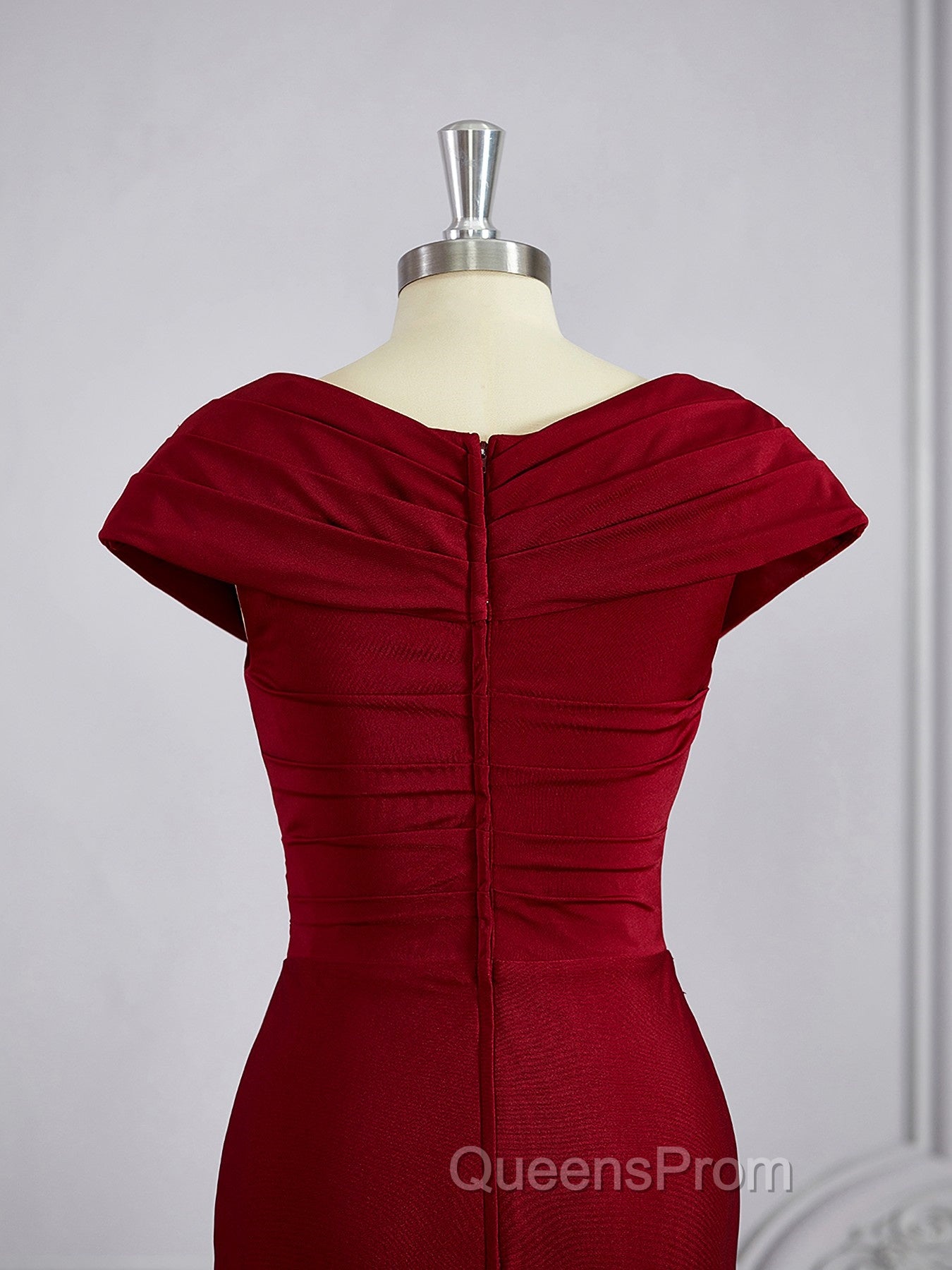 Sheath/Column V-neck Floor-Length Jersey Mother of the Bride Dress With Ruffles