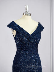 Sheath/Column V-neck Floor-Length Mother of the Bride Dress With Ruffles