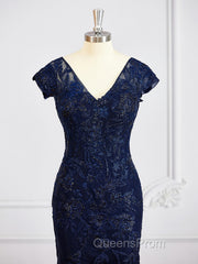 Sheath/Column V-neck Floor-Length Tulle Mother of the Bride Dress With Appliques Lace