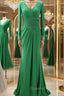 Sheath/Column V-neck Sweep Train Jersey Mother of the Bride Dress With Ruffles