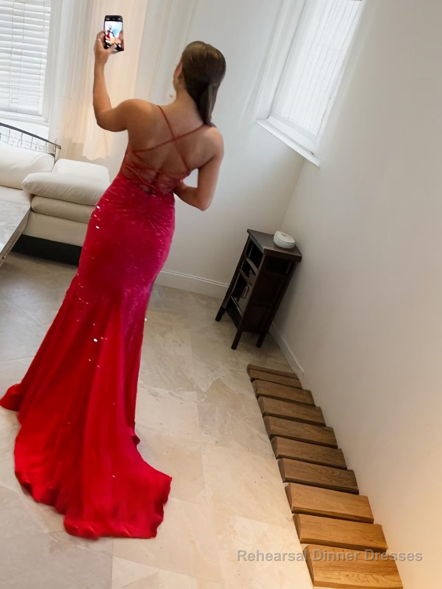 Sheath/Column V-neck Sweep Train Stretch Crepe Prom Dresses Secondary image