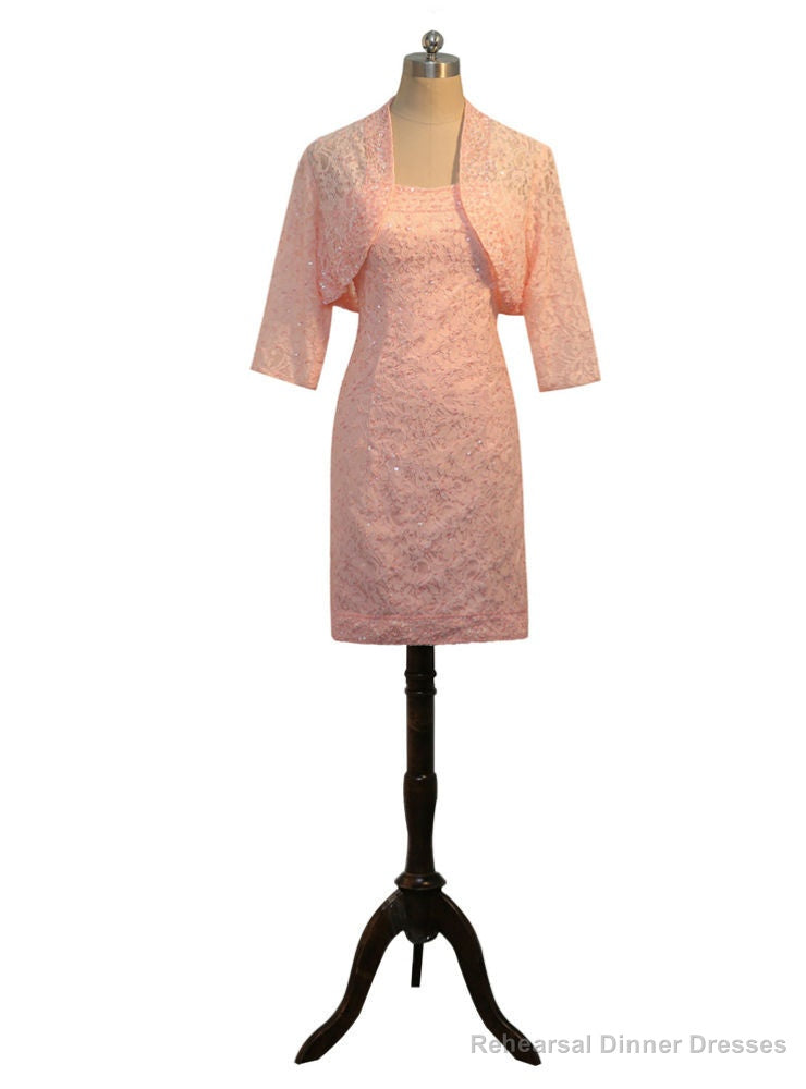 Sheath Knee Length With Jacket Pink Mother Of The Bride Dresses Main image