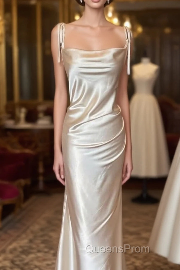 Sheath Midi Soft Satin Bridesmaid Dress Main image