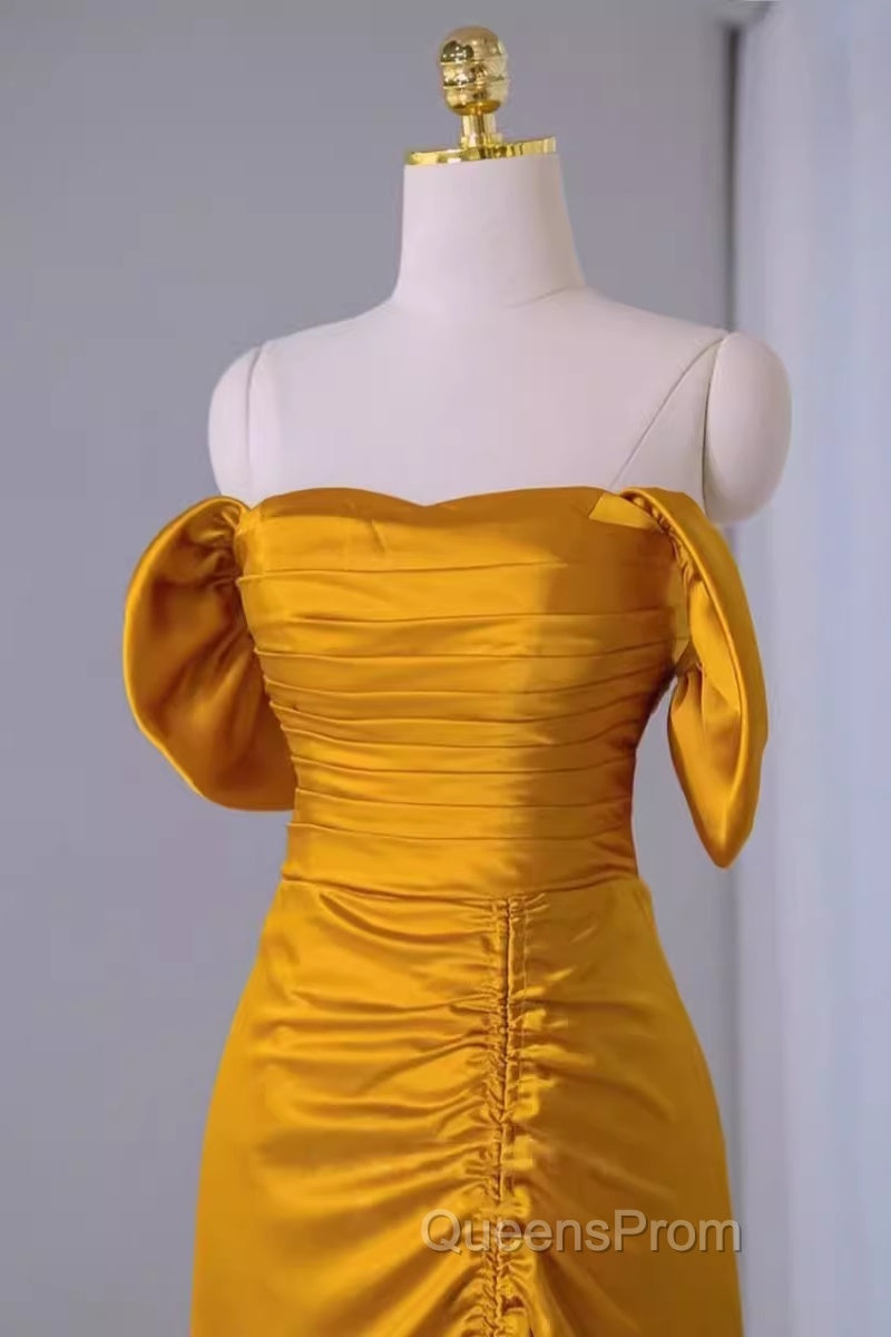 Sheath Off The Shoulder Yellow Evening Prom Dress Evening Dress Secondary image