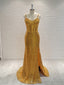 Sheath Spaghetti Straps Sequin Sweep Train Sequins Dress