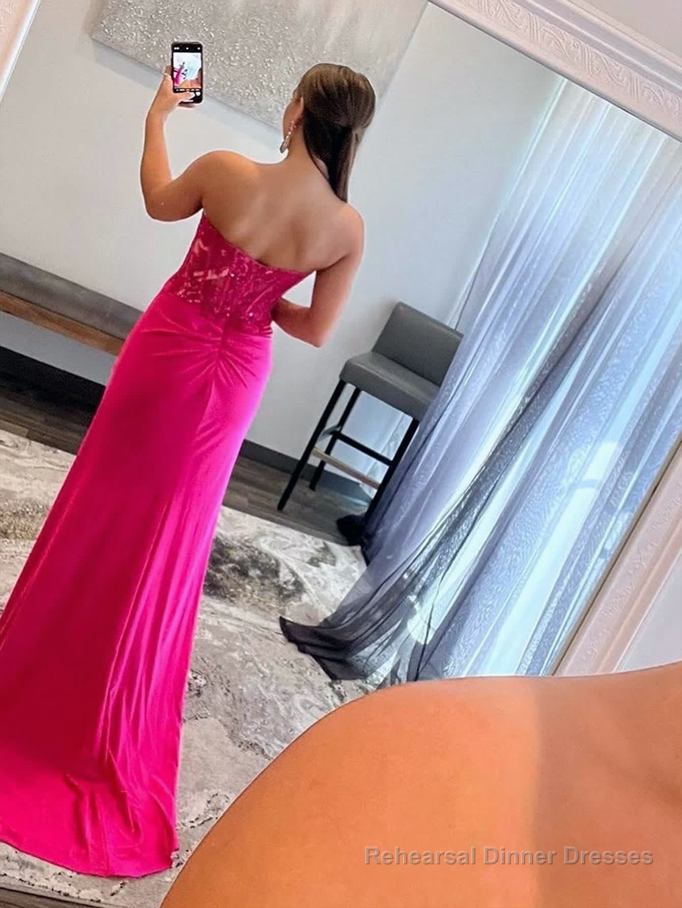 Sheath Strapless Sweetheart Long Prom Dress with Slit Secondary image