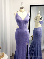 Sheath V-neck Ruffles Sweep Train Dress