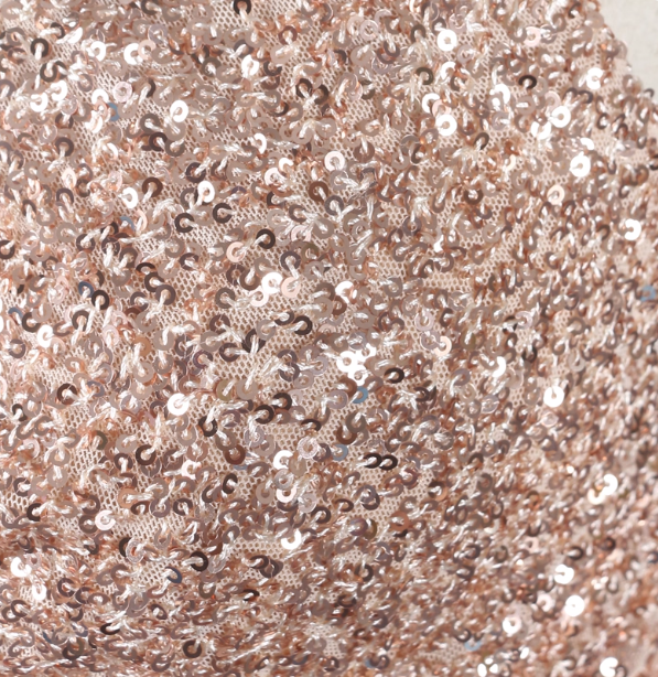 Shining Rose Gold Mermaid Spaghetti Strap V-Neck Slit Sequin Long Classy Prom Dress