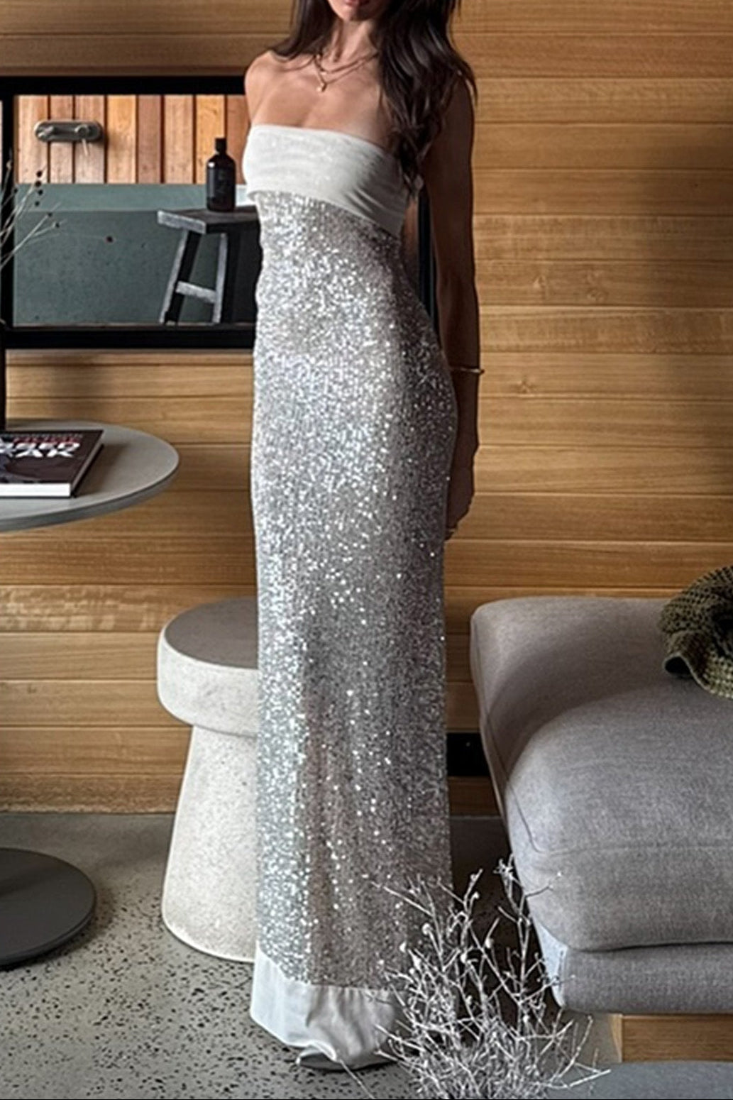 Shinning Mermaid Strapless Green Sequin Classy Prom Dress Party Dress 18Th Birthday Outfits Graduation Dress