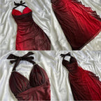 Shiny Chiffon Halter Sheath Classy Prom Dress For Party&Birthday Elegant Blue Classy Evening Gowns