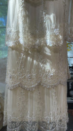Shiny V-Neck Beaded Cake Skirt Mermaid Chiffon Classy Prom Dress