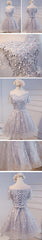Short A-Line Junior Cute Off Shoulder Full Lace Appliques Beads Sweetheart Lace Up Back Homecoming Dress