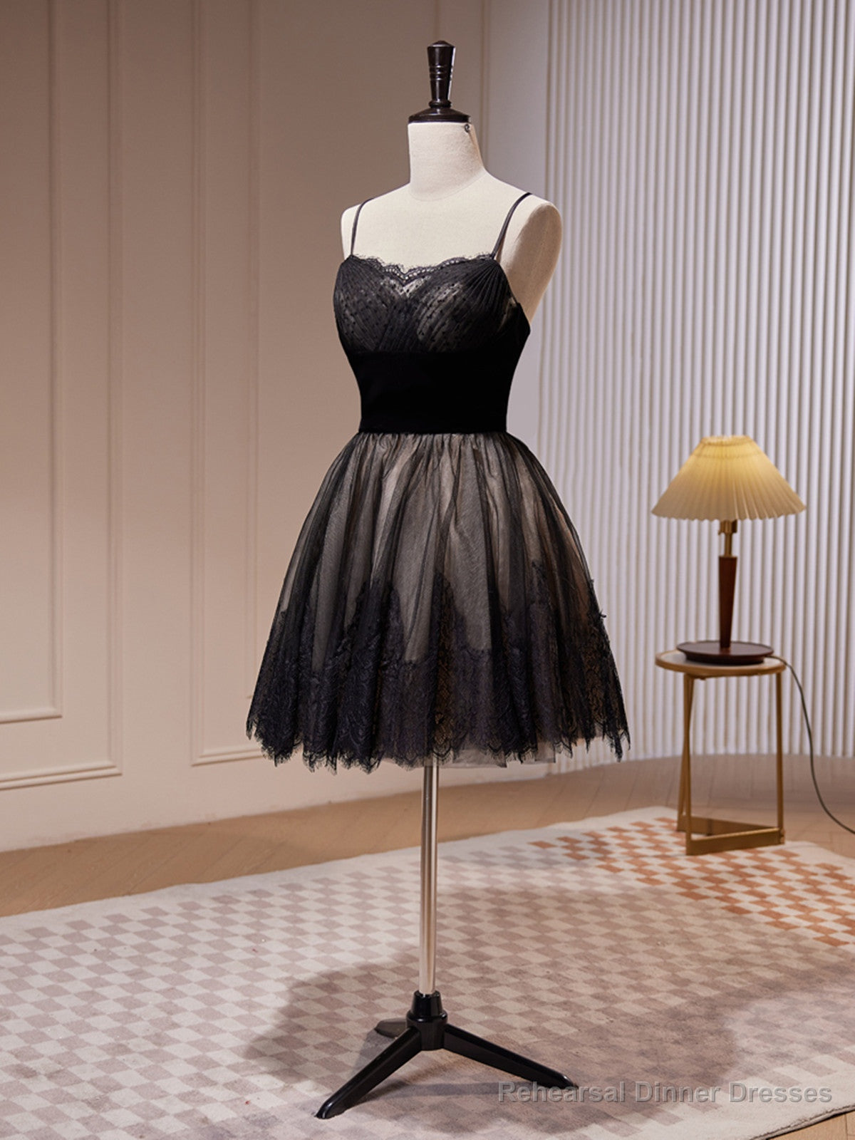 Short Black Lace Prom Dresses, Short Black Lace Formal Homecoming Dresses Secondary image