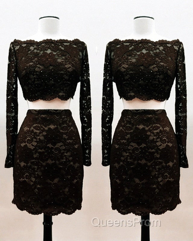 Short Black Lace Two Piece Evening Prom Dress Secondary image