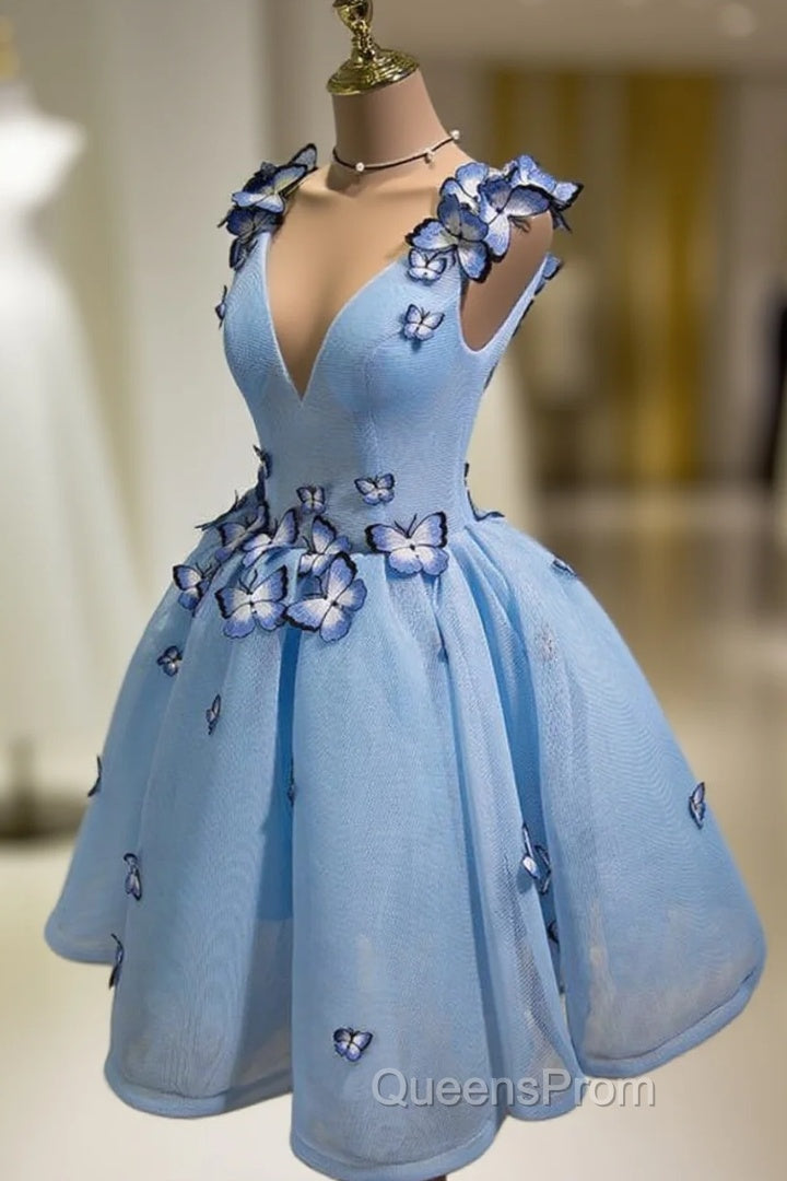 Short Blue Party Dress Homecoming Dress Main image