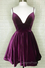 Short Burnt Orange Velvet Homecoming Dress