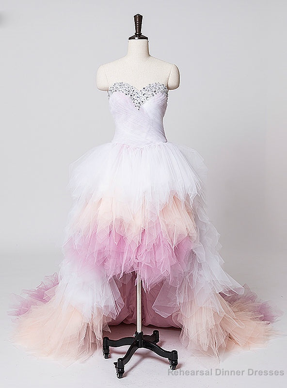 Short  Sweetheart Ruffles Crystal Cheap Wedding Dresses Main image