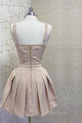 Short Nude Satin Corset Dress