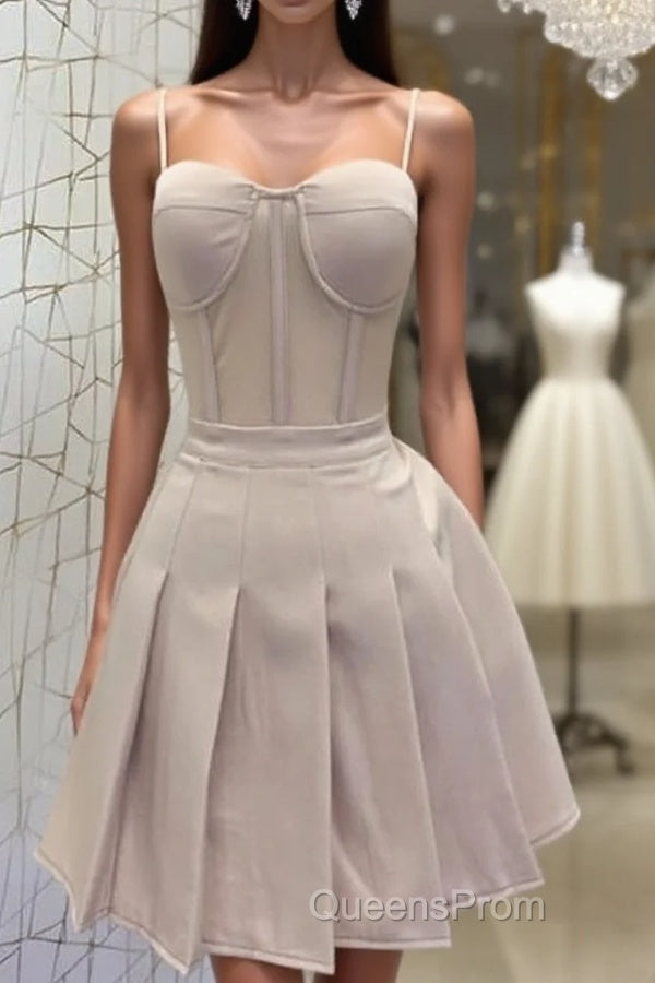Short Nude Satin Corset Dress Main image